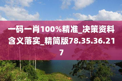 一码一肖100%精准_决策资料含义落实_精简版78.35.36.217