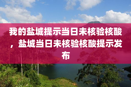 我的盐城提示当日未核验核酸，盐城当日未核验核酸提示发布