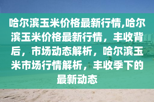 哈尔滨玉米价格最新行情,哈尔滨玉米价格最新行情，丰收背后，市场动态解析，哈尔滨玉米市场行情解析，丰收季下的最新动态