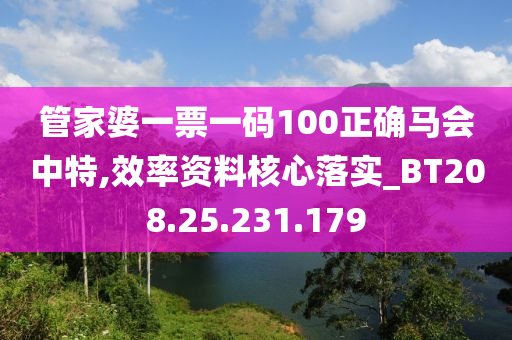 管家婆一票一码100正确马会中特,效率资料核心落实_BT208.25.231.179