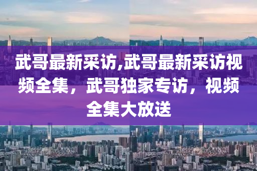 武哥最新采访,武哥最新采访视频全集，武哥独家专访，视频全集大放送