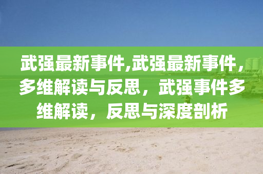 武强最新事件,武强最新事件，多维解读与反思，武强事件多维解读，反思与深度剖析